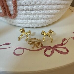 Gold Bow Jewelry Set